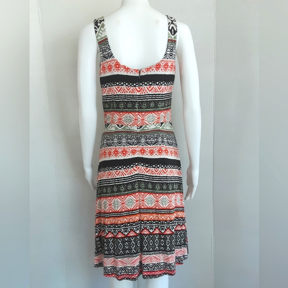 LOFT Riverwalk Fit and Flare Abstract Stripe Print Sleeveless Dress Sz 2 - Picture 5 of 9